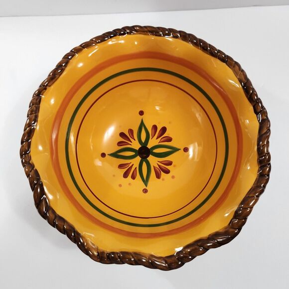 Tuscan Celebrating Home Large Stoneware Bowl  10" x 4" - Picture 1 of 7